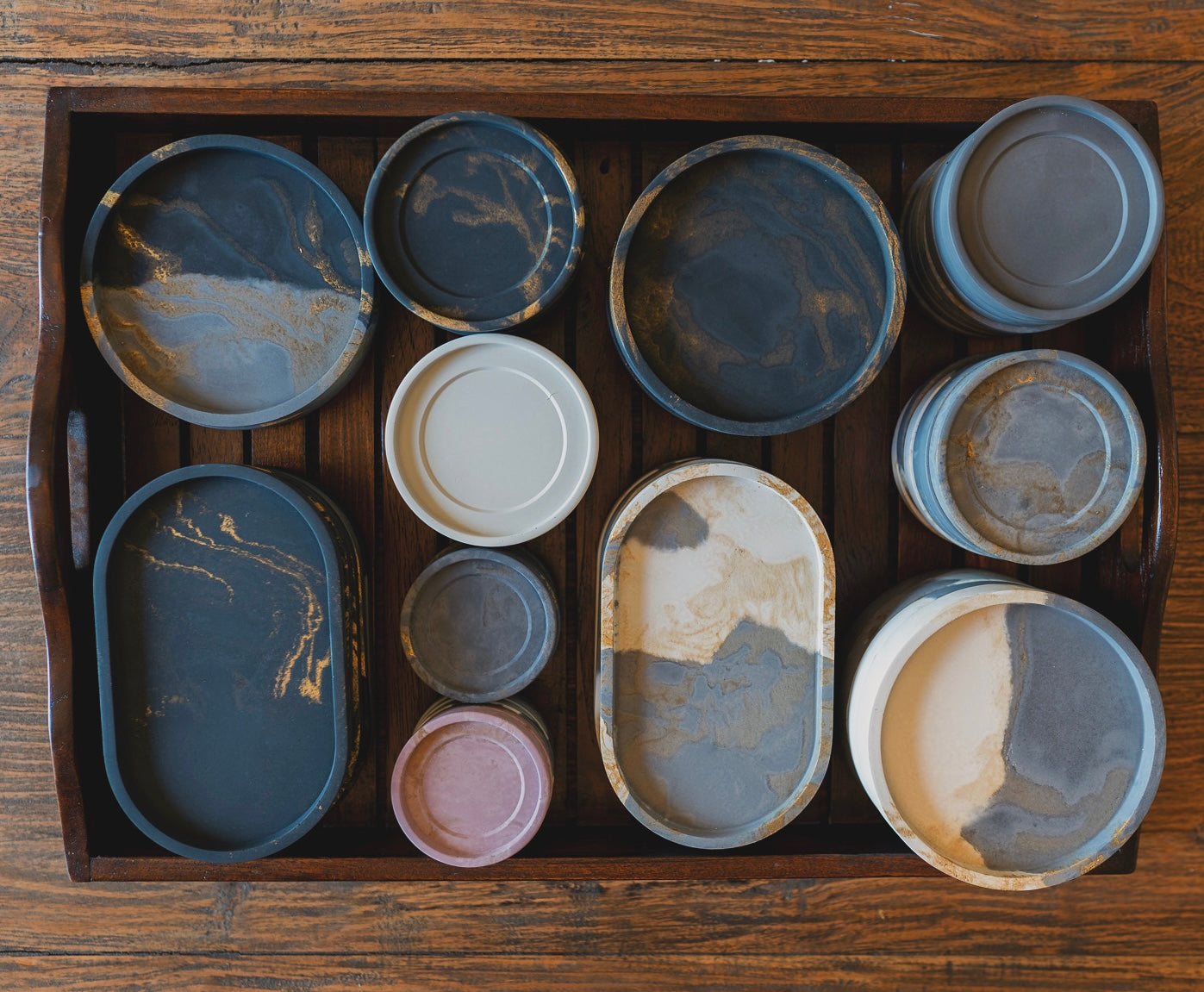 Handcrafted Concrete TrayThis handmade multipurpose concrete tray, crafted by me with care, is perfect for organizing and showcasing items like candles, jewelry, toiletries, and spices. Eacheye of roseeye of roseHandcrafted Concrete Tray
